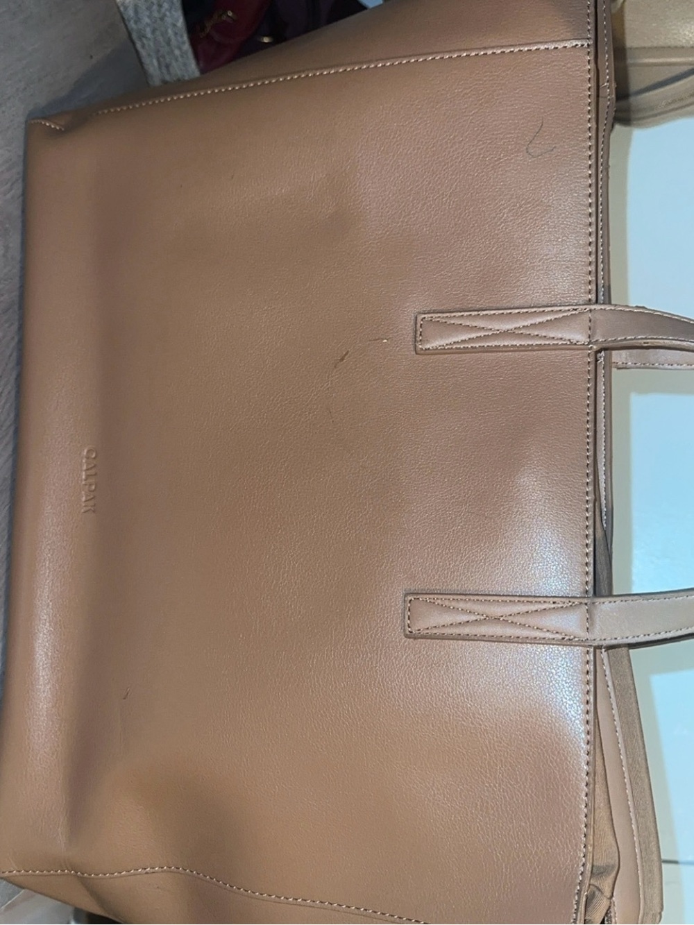 Calpak Tan Laptop Tote Bag